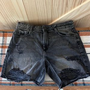 Guess Black/Gray Jean Shorts, Size 8